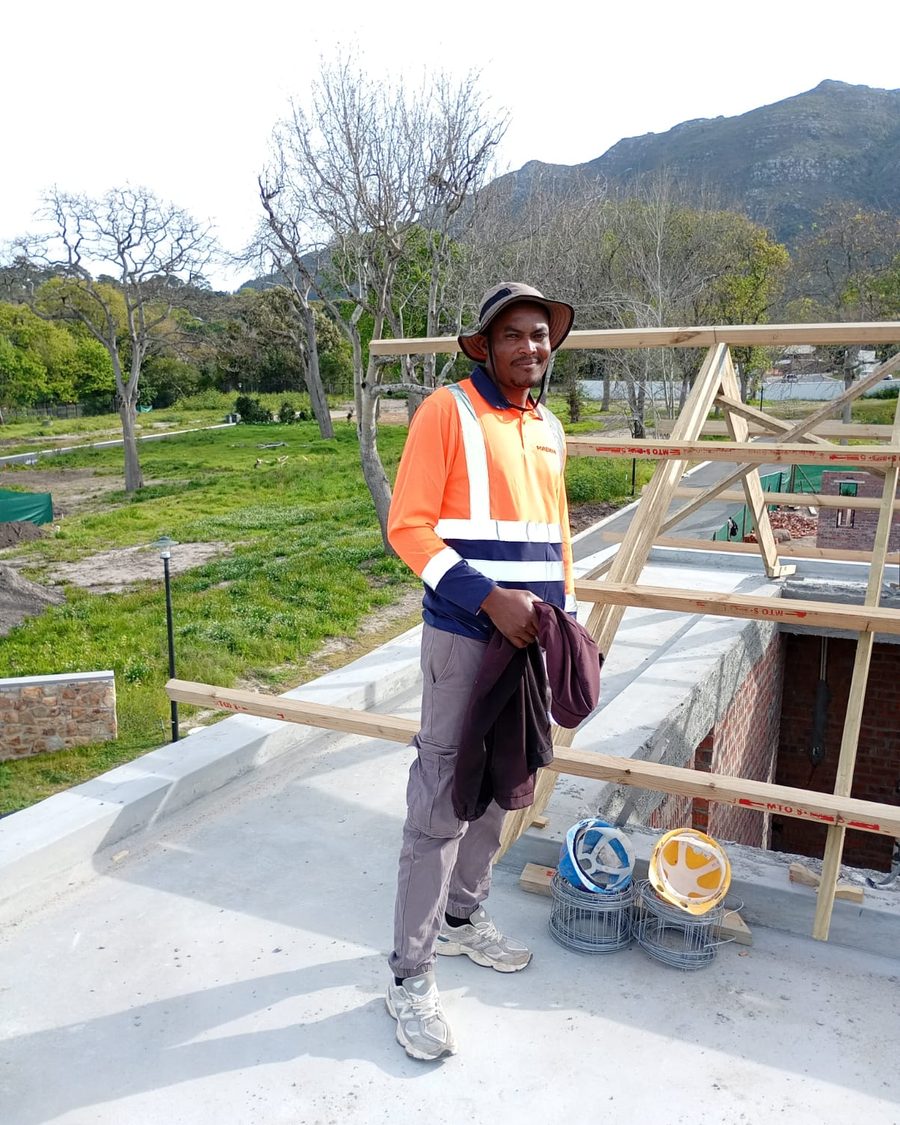 Shephard Makonese, owner of Shephard Keystone Projects, on site